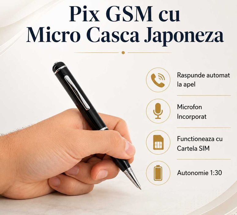 Pix GSM cu Casca de Copiat Raspuns Automat Fara Telefon Casca Japoneza