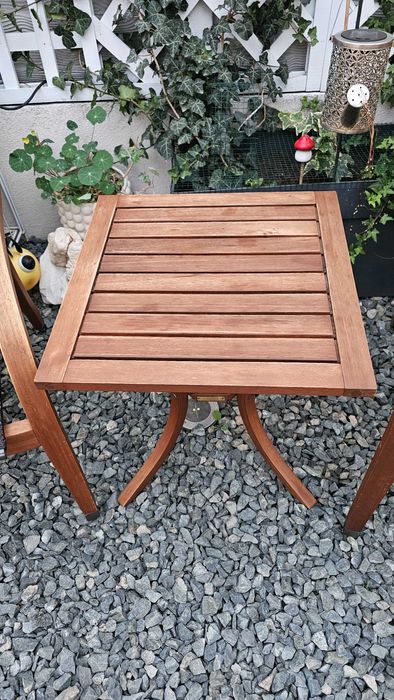 Set masa 2 scaune outdoor gradina lemn eucalipt Tarrington House cafea
