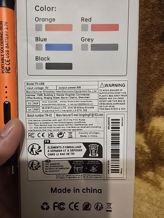 Pistol de lipit portabil