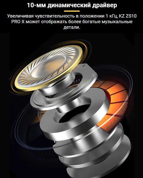Новые запечатанные проводные наушники KZ ZS10 PRO X 1DD 4BA звук HI FI