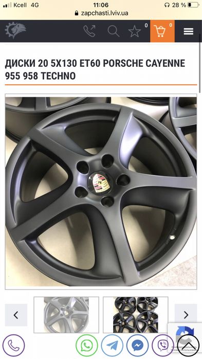 Пролам лиски на Porshe Cayenne R17