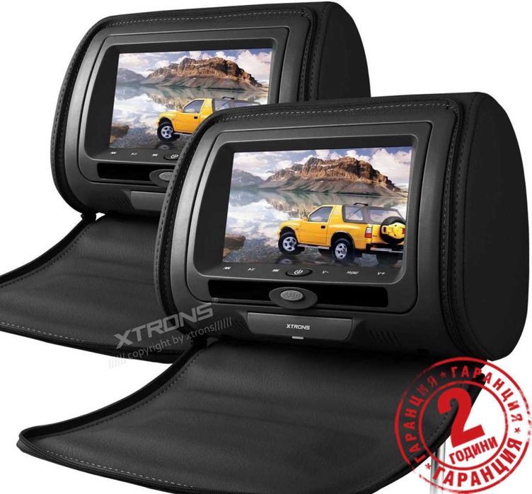 Подглавници за кола DVD 2 БРОЯ 7 инча с дигитален HD LED Монитор с цип