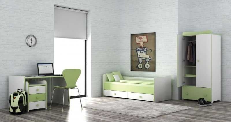 Легло и кошара в едно гардероб и бюро и матраци трансформиращи Lorelli