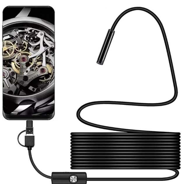 Endoscop camera de inspectie, IP67, 6 LEDuri Android, iPhone, Cablu 5M