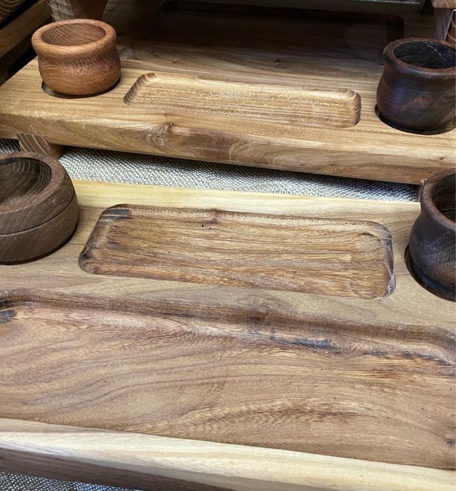 Деревянные доски для подачи шашлыка, менажницы, доски разделочные