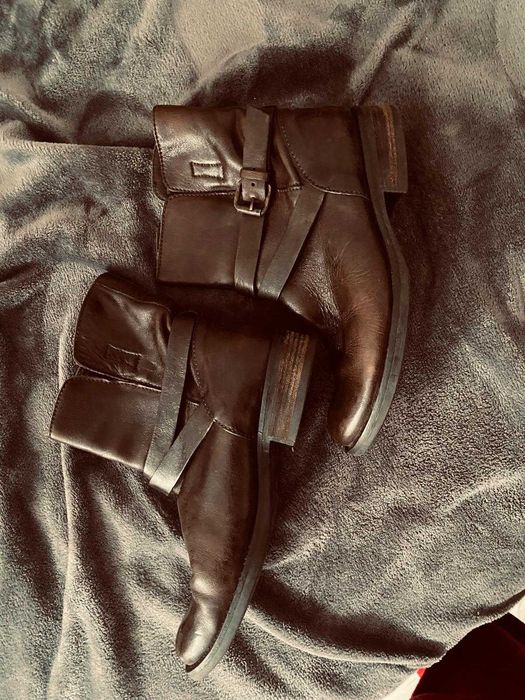 Ghete negre/maro piele