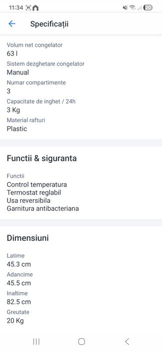 Congelator STARCREST  Capacitate 63 L