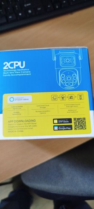 Camere Supraveghere Wi-Fi Dual Lens (2 în 1), Exterior , iCSee, Full HD, Rotativă