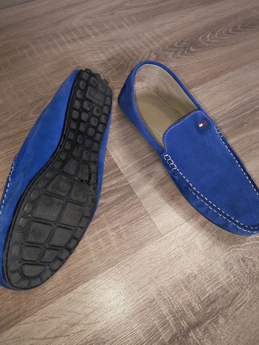 Pantofi mocasini din piele întoarsă, naturala