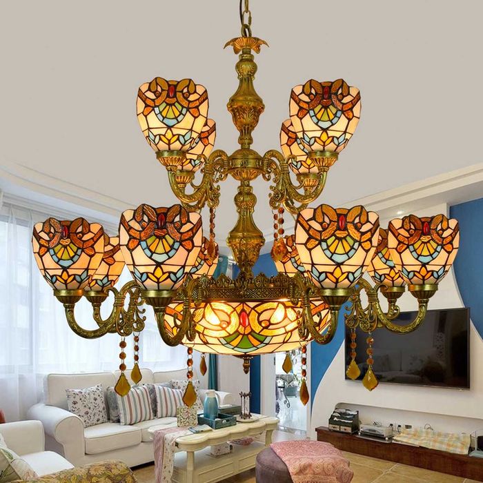 Candelabru Tiffany, model Baroc Victorian, 12+1 brațe