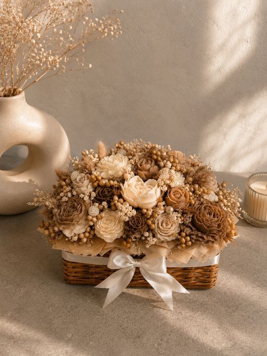 Aranjament floral din lumanari