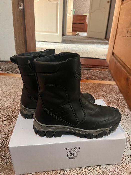 Зимние сапоги кожанные