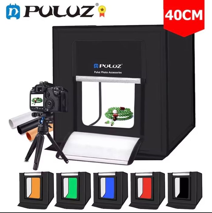 Преносима фото кутия Light box Puluz с 6 фона