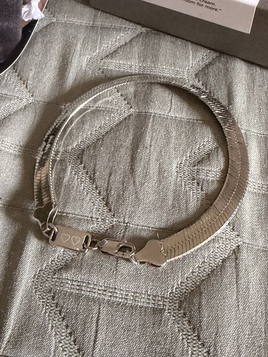 Brățară cu lanț herringbone din argint de 6 mm placat cu rodiu