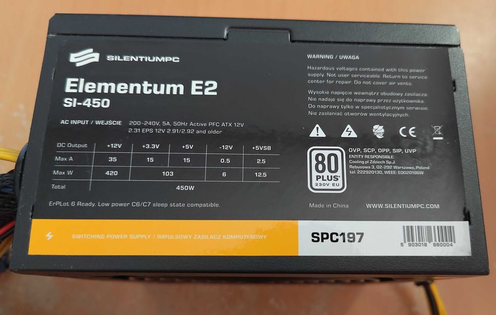 Sursa PC SilentiumPC SI-450 450W 80+