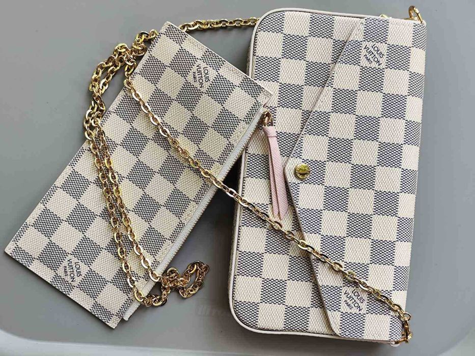 LOUIS VUITTON Дамска чанта Pochette Félicie Damier Azur