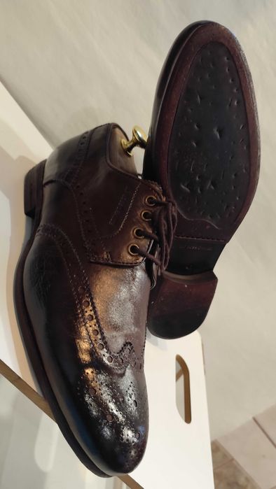 Pantofi derby de lux 41 Hugo Boss lucrati manual piele naturala moale