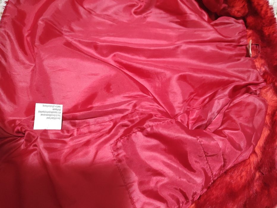 Haină blană roșie fetițe