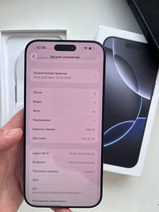 iPhone 16 pro max 256gb на гарантии