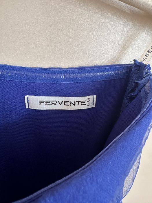 Тъмно син цвят рокля с голяма пандела размер 40