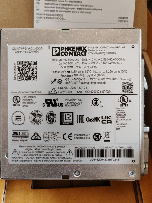 Phoenix Contact QUINT4-PS/3AC/24DC/5 Sursa alimentare industriala 24V 5A NOUA