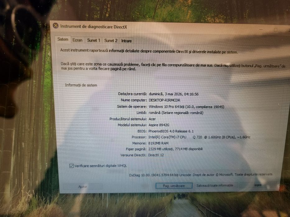 Acer aspire 8942G impecabil tehinic si estetic model rar
