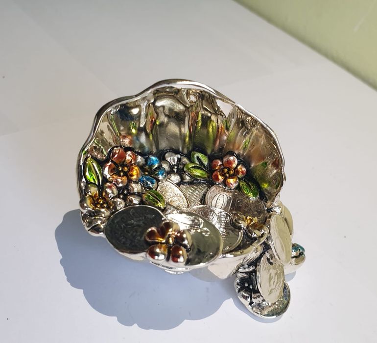 miniatura bibelou scoica monede euro argint laminat Italia ca noua