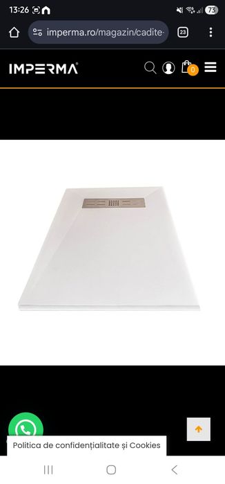 Cădiță duș compozit cu sifon 100/80 cm