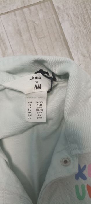 Уникално детско дънково яке H&M, 98/104, 3-4г