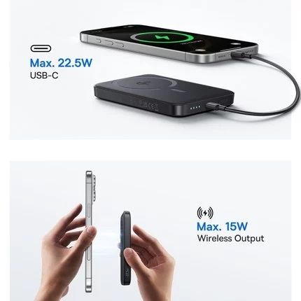 Преносима батерия 10 000mAh  22.5W поддържа и магнитно зареждане