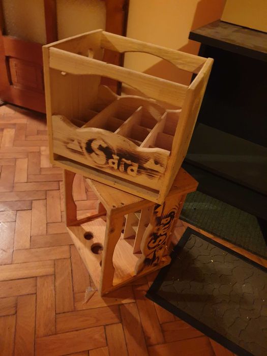 lada bere - suport vin - lada lemn decoratiune / suport sticle de vin