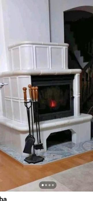 Sobă șemineu alb