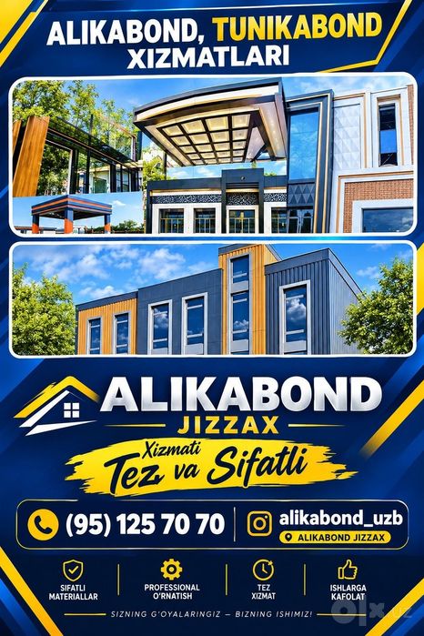 Alikabond Alibond Alkafon xizmatlari 12 yillik stajga ega ustalar