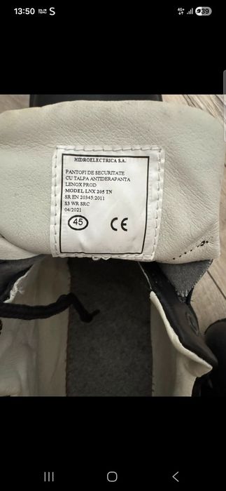 Pantofi de protecție HIDROELECTRICA cu bombeu metalic, noi, talpă LENO