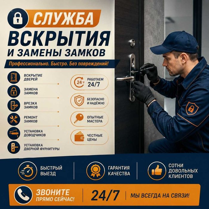 Вскрыть замок/открыть дверь*квартиры/гаражи-замена замков/личинок|Авто