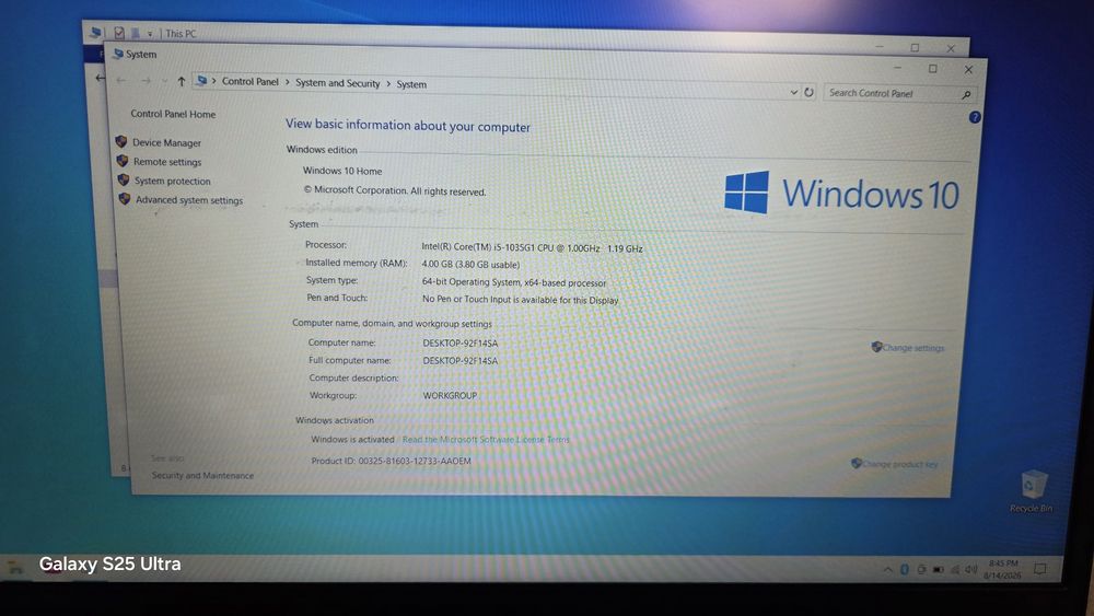 Laptop Lenovo i5 gen 10
