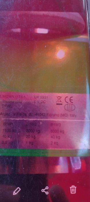 Vând cârlig  cântar macara Dini ARGEO MCWN 6000 kg diviziune  2 kg6000