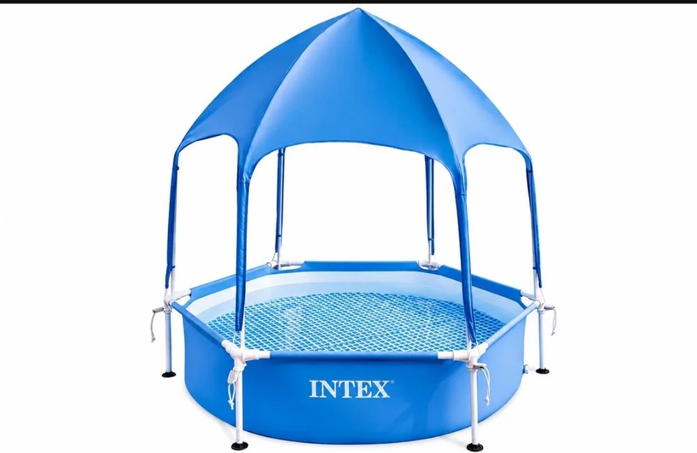 Басейн с UV-козирка и вграден пръскач INTEX