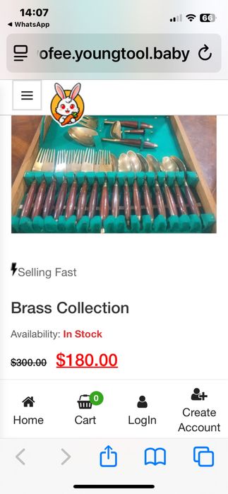 Антикварен сервиз прибори Sri Sang Thai LK 8 човека бронз палисандър