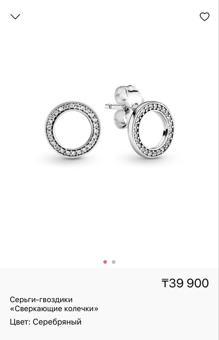 Продам серебряные серьги Pandora оригинал