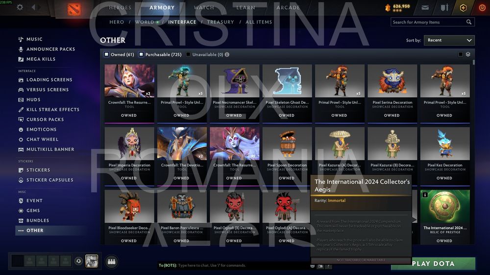 Trofeu original Dota 2 – Aegis of Champions 2024