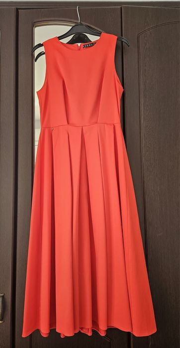 Rochie corai midi evazata marimea 36