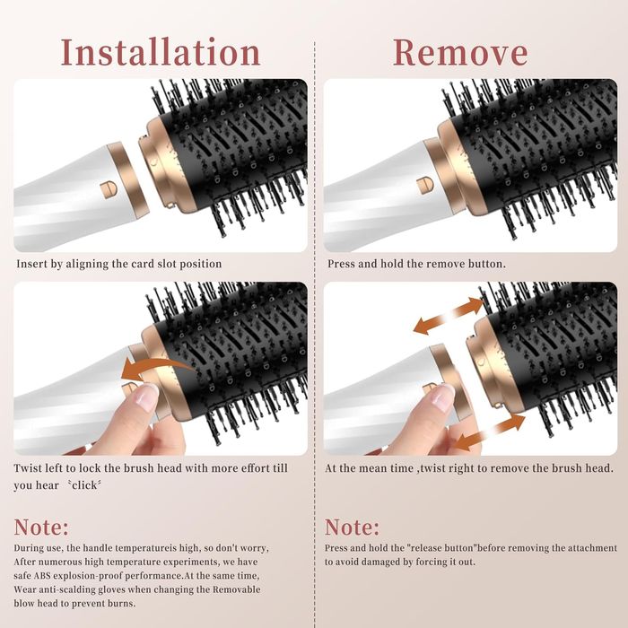 Стилизатор за коса 6в1, йонен сешоар, изправяне, въздушна маша къдрици