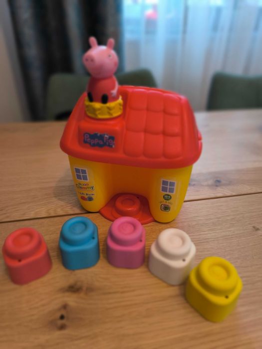 Set cuburi Soft Clemmy - Casuta Peppa Pig, 5 cuburi