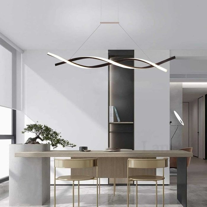 Модерна лед LED висяща лампа Димируема кухненска Висяща дистанционно