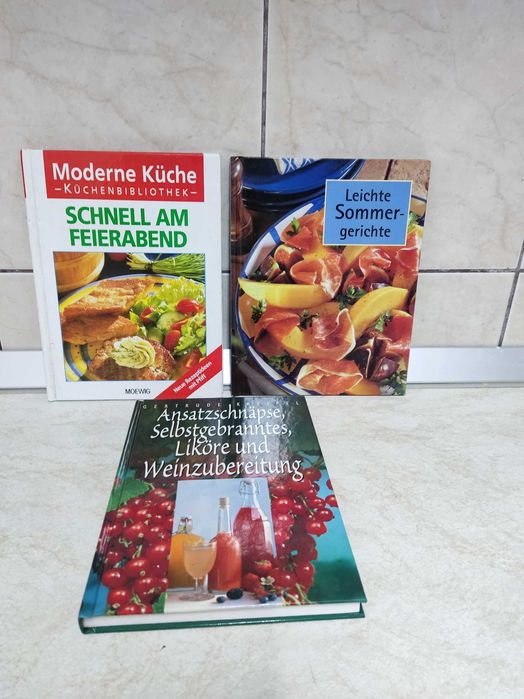Trei carti cu retete mancare si bauturi in limba Germana