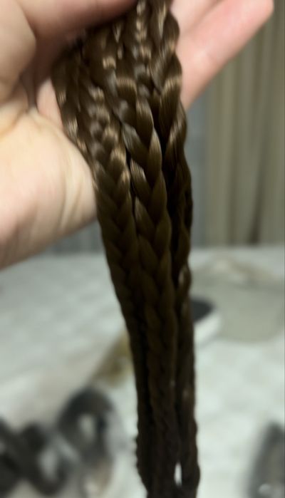 Накладные волосы косички и хвост