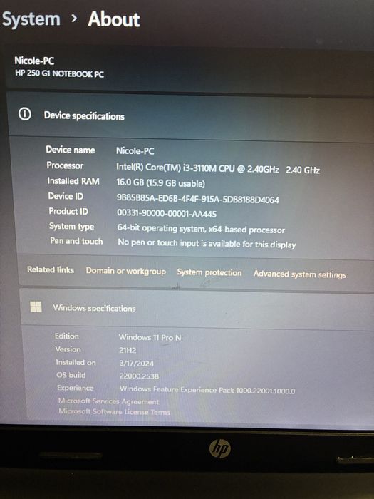 Vand laptop hp 250 cu ista+ Bmw