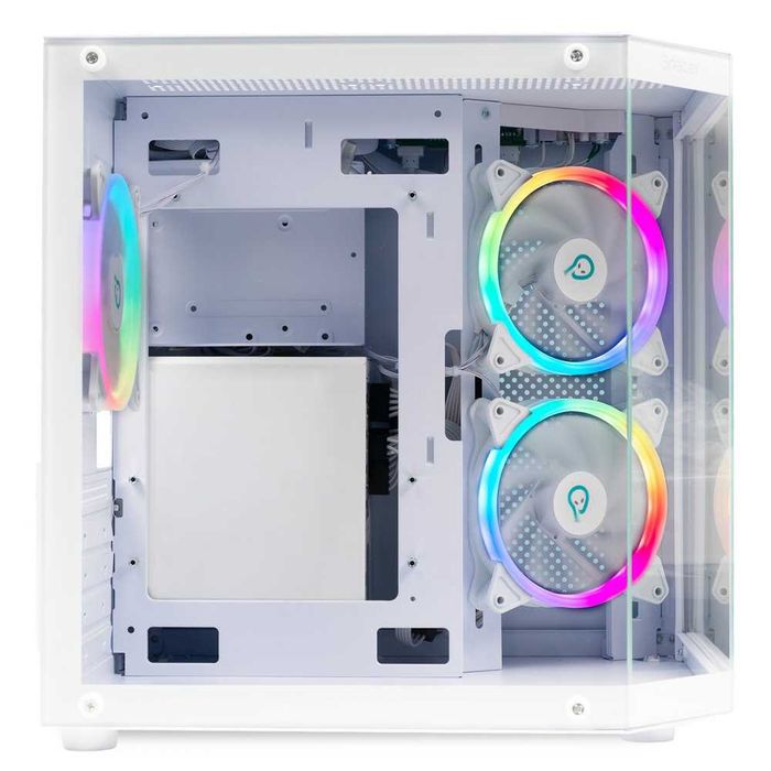 Carcasă Gaming Aquarium White 3xARGB USB-C Telecomandă 2 Ani Garanție