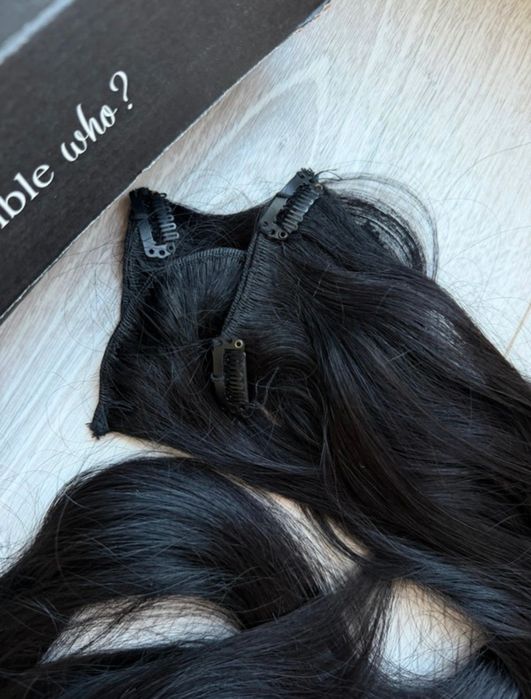 Extensii de păr natural – negre, lungi